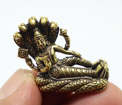 LORD VISHNU MINI AMULET PRESERVER GOD NARAI DEITY HINDU TINY STATUE FIGURINE