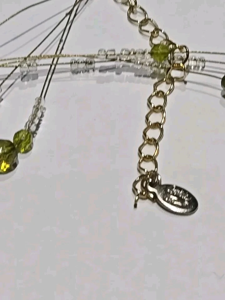 Collar de cuentas de cristal verde Cookie Lee Foto 3 de 4