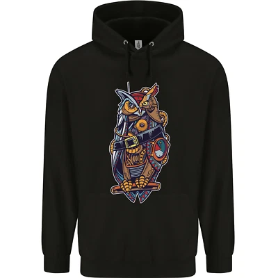 Lustig Steampunk Piraten Eule Herren Kapuzenpullover - Bild 1 von 4