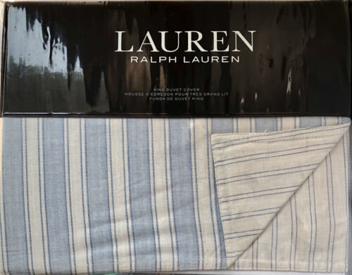 Ralph Lauren Home Graydon Bold Stripe KING Duvet Cover Dune/Chambray | eBay