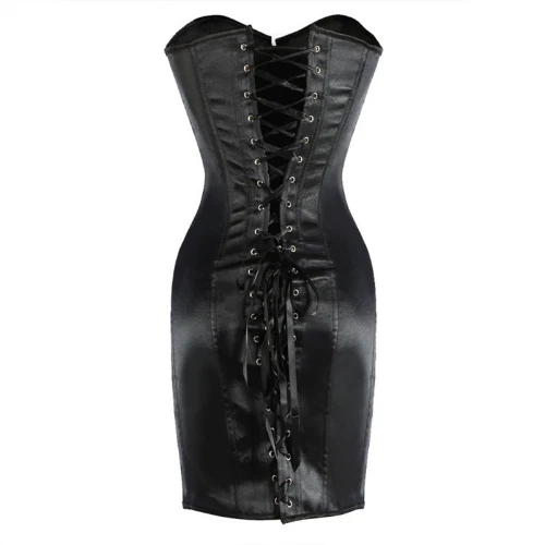 Gothic Women Sexy Corset Dress Simple Shape Body Bustiers Overbust Corsets Waist - Picture 12 of 17