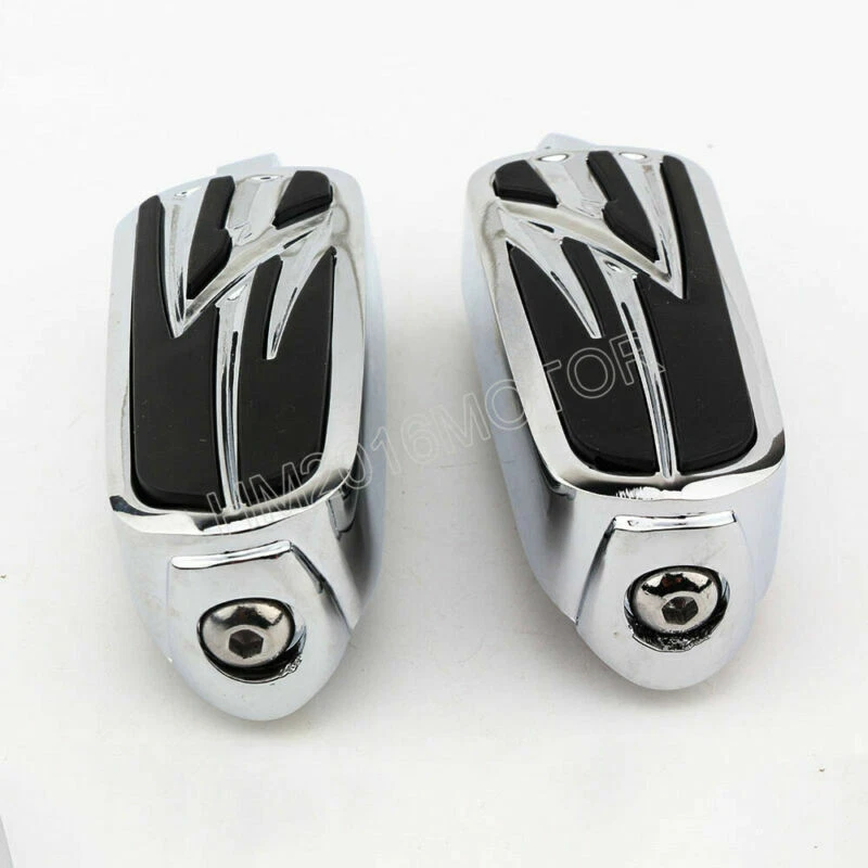 Reposapiés cromados para motocicleta Harley-Davidson Touring Dyna Softail Vrod Foto 3 de 4