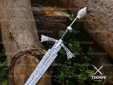 Custom Handmade Full tang Medieval - Survival Sword With Scabbard, Gift for Him