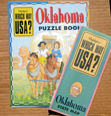 Highlights Oklahoma OK Which Way USA Puzzle Book With Map NOS