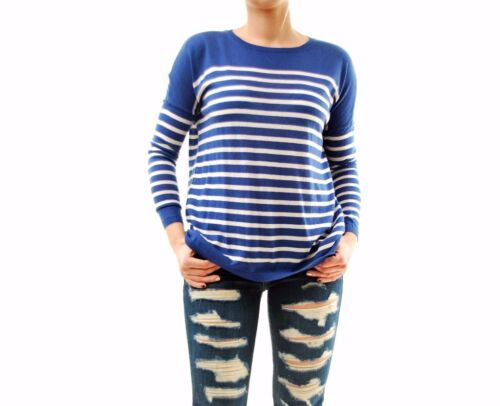 SUNDRY Womens Sweather Long Sleeve Striped Comfortable Blue White Size S - Picture 1 of 1