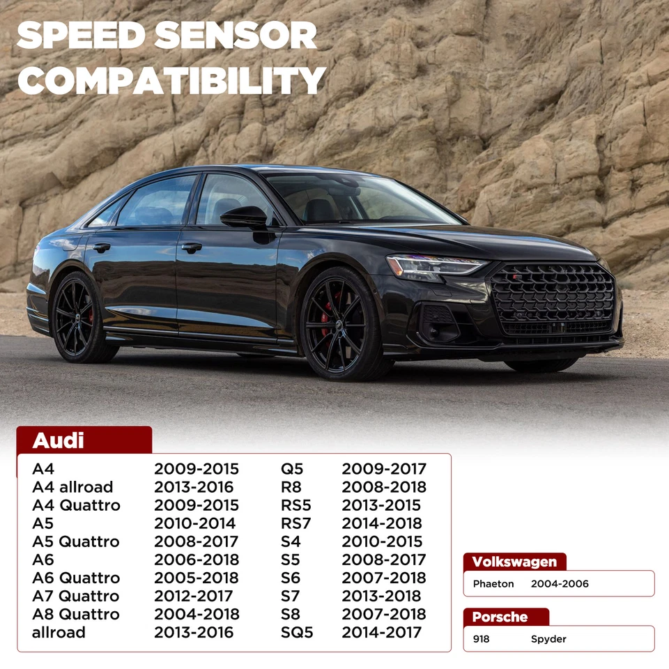 Front Left ABS Wheel Speed Sensor 4E0927803D for Audi A4 A5 A6 A7 Quattro S4 S5 - Изображение 3 из 4