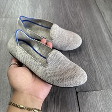 Rothy's Kids Girls 1 The Loafer Gray Blue Knit Flats Shoes