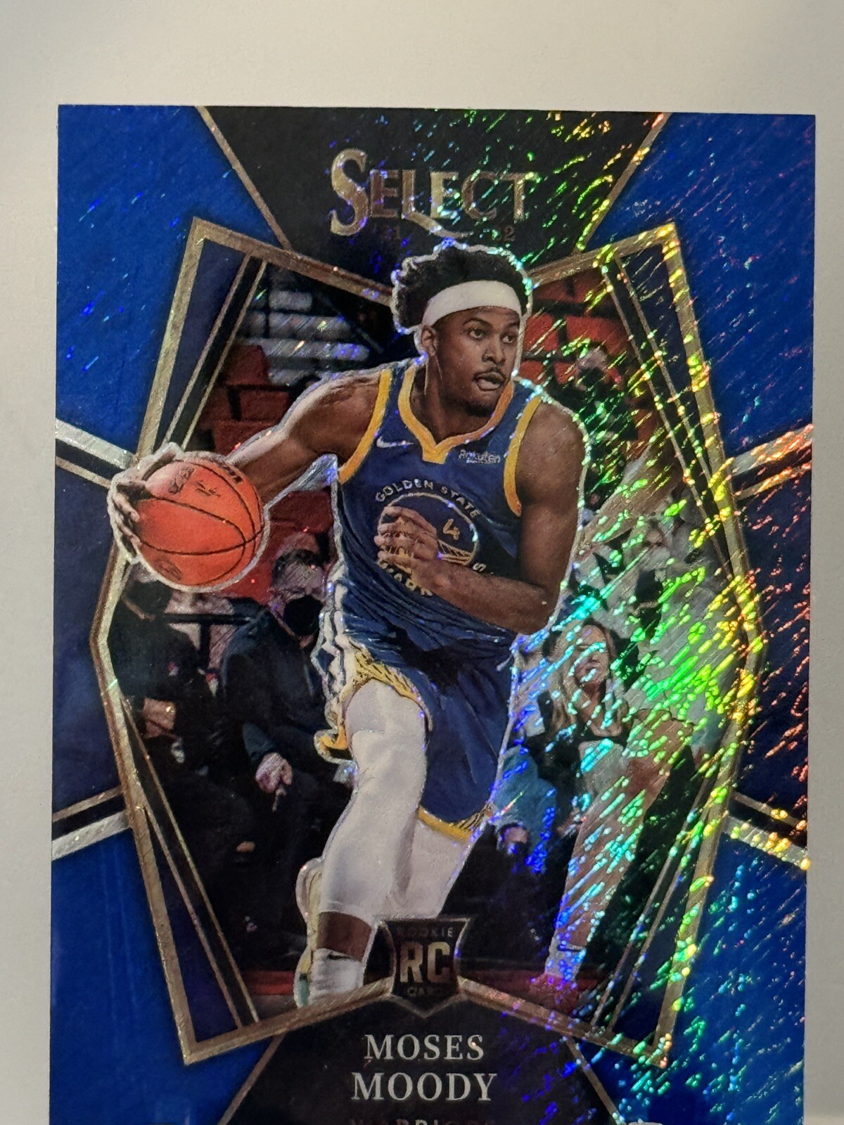 Moses Moody 2021-22 Select #187 RC Blue Shimmer Premier Level PRIZM B872
