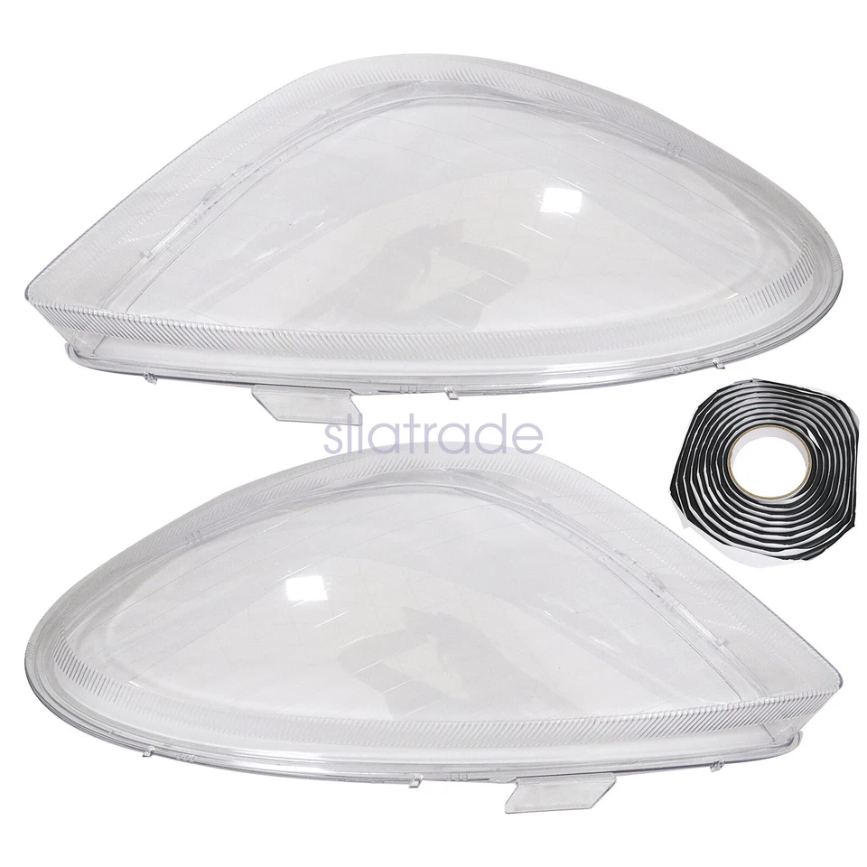 Par de cubiertas de lente de faros delanteros + pegamento para Mercedes-Benz SLK R171 2005-2011 Foto 2 de 4