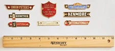 8 Different Machine Metal Name Plates Brass? Unused Condition Lot B