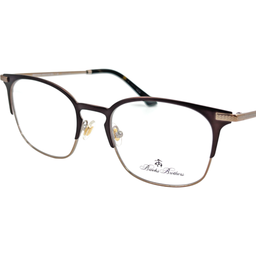 Brooks Brothers BB1084 Men's Metal Eyeglass Frame 1015 Shiny Gold/Brown 53-20 - Afbeelding 1 van 4