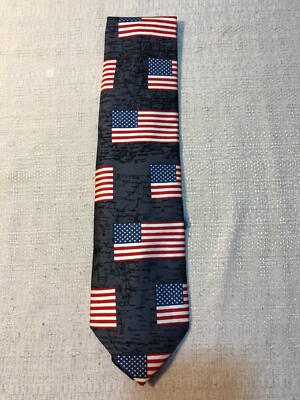United States American Flag Tie Rack Silk Neck Tie Brand New With Tags