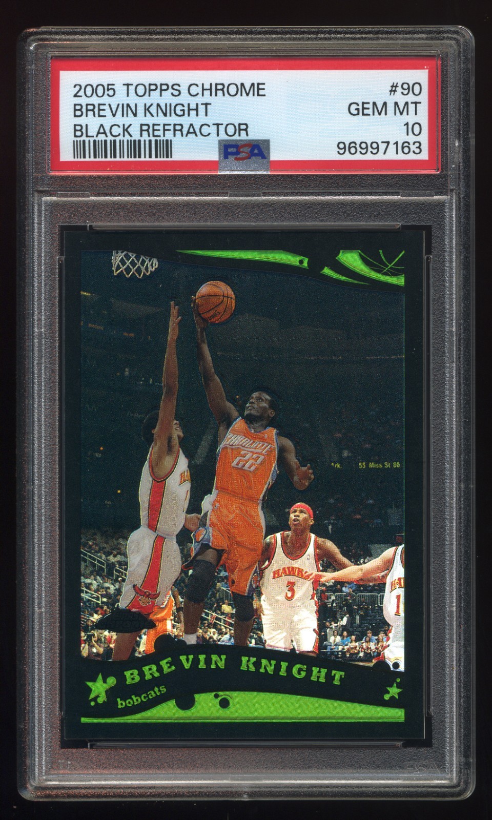2005 Topps Chrome #90 Brevin Knight Black Refractor 289/399 PSA 10 Bobcats