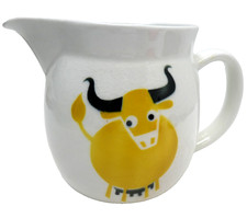 VINTAGE ARABIA FINLAND YELLOW POTTERY COW MID CENTURY POTTERY JUG