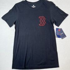 New Fanatics Boston Red Sox T-Shirt Men's Small Black MLB Let's Go Red Sox
