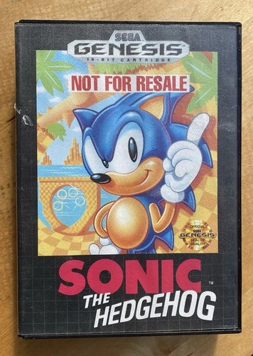 Vintage Sega Genesis Sonic The Hedgehog Cartridge W/ Case & Manual
