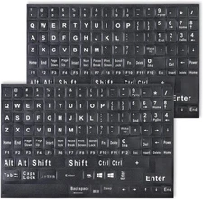 2 Pack Universal English Computer Stickers, Keyboard Replacement Letters English