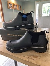 BOGS Men's Black Slip-On Rubber Ankle Boots Round Toe US 11 EU 44