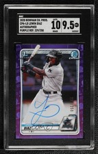 2020 Bowman Chrome Prospect Purple Refractor Lewin Diaz SGC 9.5 Mint+ Auto 0x4h