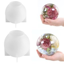 4.7'' 4'' Large Sphere Resin Molds, 2 Pcs Shape Silicone Molds, -Piece 3D S...