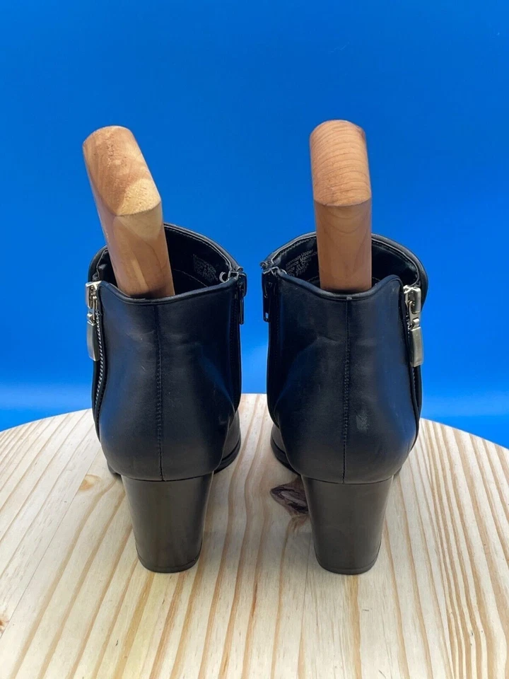 Style & Co Masrinaa Ankle Bootie Women's Sz 6.5M Black Leather Almond Toe F0187 - Image 3 of 4