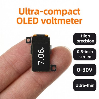 DC 0-30V Digital Voltmeter 0.5-inch OLED Ultra-Slim Mini Embedded Voltage Gauge