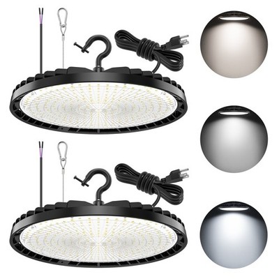 2-Pack Led UFO High Bay Light 150W/120W/90W CCT Tunable 3000K 4000K 5000K BLACK