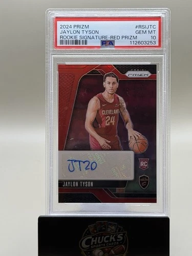 2024 Panini Prizm Jaylon Tyson Rookie Signatures Auto Red /99 PSA 10 #RSIJTC Cav