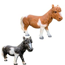 Standing Horse Garden Ornament Resin Pony Sculpture Patio Animal Statue Decor