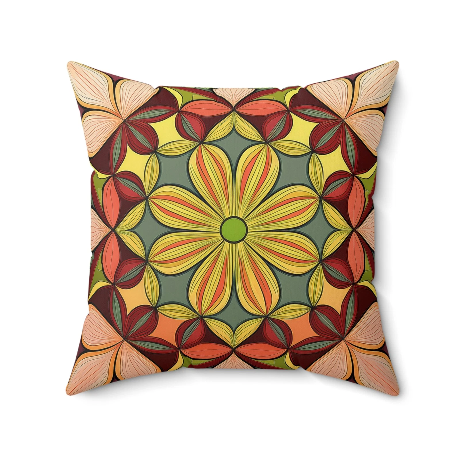 Colorful Floral Patterned Throw Pillow Boho Decor Home Accent Idea Living Room