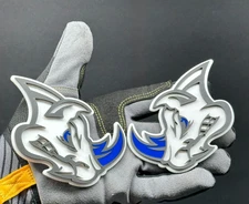 Angry blue Rhino Emblem Badges Racing USA Made 2-Pack  Aggressive Custom
