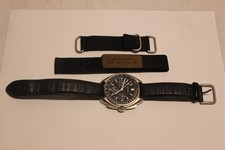 Bulova Lunar Pilot 45mm Silver-Tone Stainless Steel with Black Leather Band F4B9