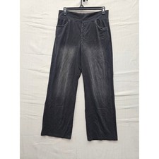 A New Day Womens XL Faded Black Wide Leg Pull On Stretch Pants High Rise 1499