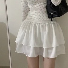 Satin Flare Mini Skirt - Balletcore Frill Style