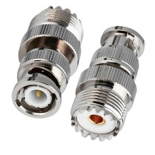 2pcs BNC Male Plug To UHF PL-259 SO239 Female RF Coaxial Adapter Cable Connector