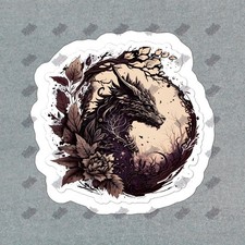 Enchanted Dragon Vinyl Sticker Fantasy Art Decal Ideal for Laptops, 888587