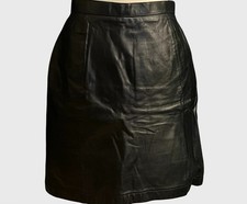 VTG WILSONS SUEDE  LEATHER  High Waisted, Lined, Black Leather Skirt, Size 10