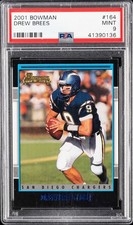 2001 Bowman Rookie Card DREW BREES #164 RC San Diego Chargers PSA 9. rookie card picture