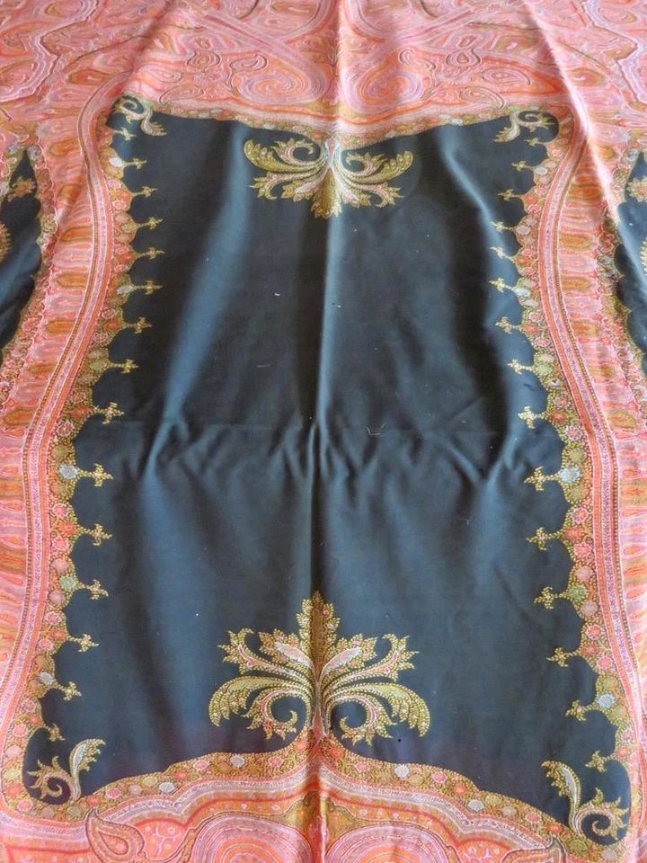 Antiguo chal de piano victoriano persa tejido lana cachemira enorme 66x130" tiro boho Foto 4 de 4