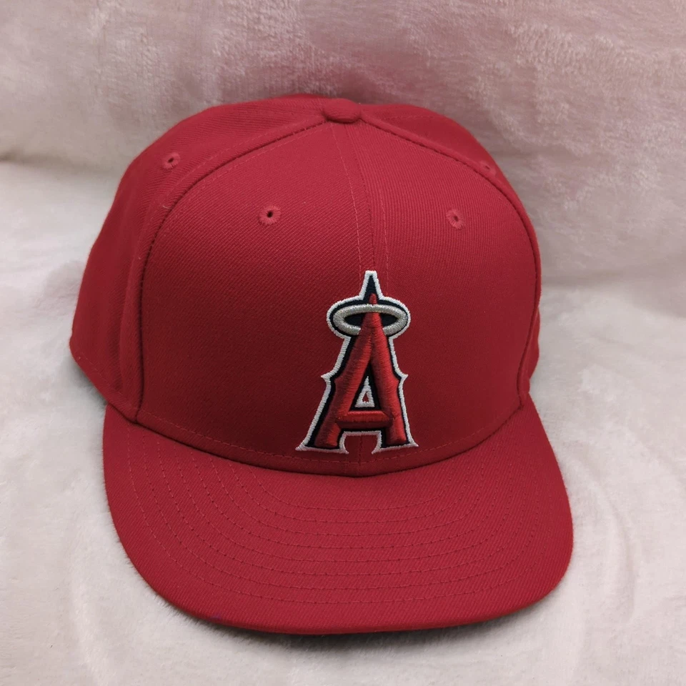 Los Angeles Angels Hat Cap Fitted Mens 7 5/8 Red MLB Baseball 59FIFTY New Era - Image 2 of 4