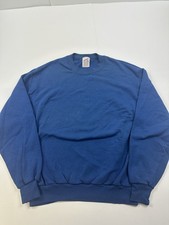 Vintage 90s Jerzees Sweatshirt Mens Medium Blank Blue Crewneck USA Made
