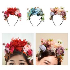 Flower Crown Headband Headdress Cosplay Headgear Simulated Flower Headband Hair