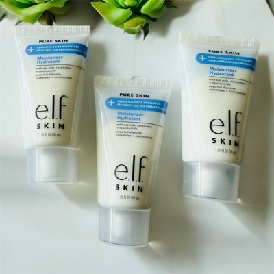 e.l.f. 3 Pack Pure Skin & Dermatologist Developed Moisturizer Oat Milk 1 oz Each