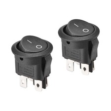 2 x DPST Boat Rocker Switch Round Toggle Switch for Boat 4pin ON/OFF