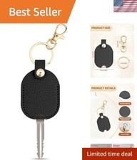 Easy-find Black Leather Key Cover - Stylish Protector For Car And House Keys