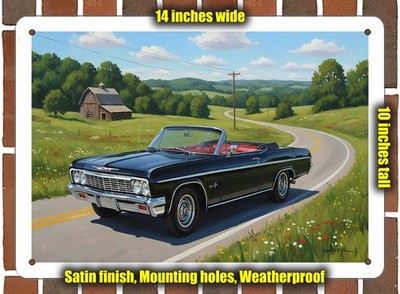 Metal Sign - 1966 Chevrolet Impala SS 5 Oil Painting - 14x10