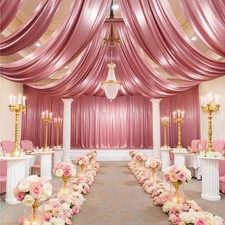 gogoparti 30x20FT Rose Gold Shimmer Backdrop 5ftx20ft Long 6panels,