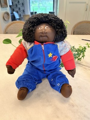 Xavier Roberts Little People Soft Sculpture Doll Boy. Black. Good Condition.