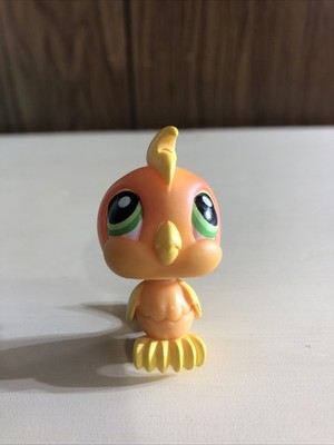 {Littlest Pet Shop} LPS #120 COLORFUL Yellow Orange Cockatoo Green Eyes (2006)