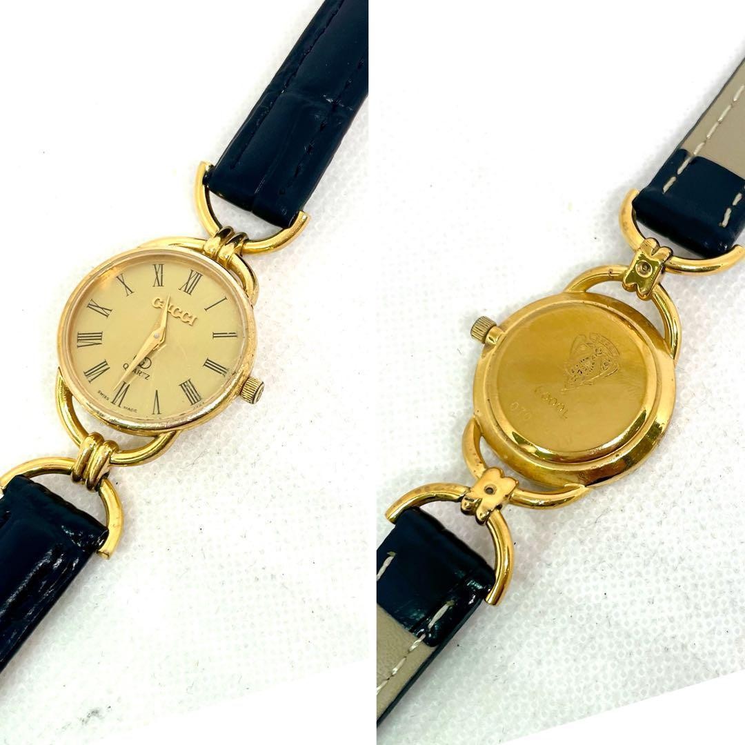 Gucci 6000L Women's Quartz Watch Green Dial Gold Plated